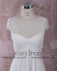 Chiffon Dress with Illusion Neckline | QT85137