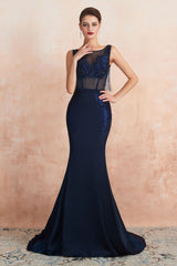 Navy Beaded Formal Evening Dress EN223424357