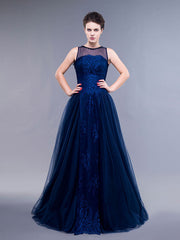 Navy Lace Formal Ball Gown Formal Graduation Home Coming Dress