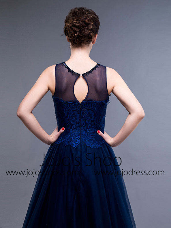 Navy Lace Formal Ball Gown Formal Graduation Home Coming Dress
