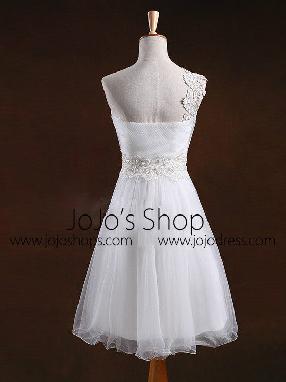 One Shoulder Lace Short Prom Formal Dress Bridesmaid Dress Cocktail ...