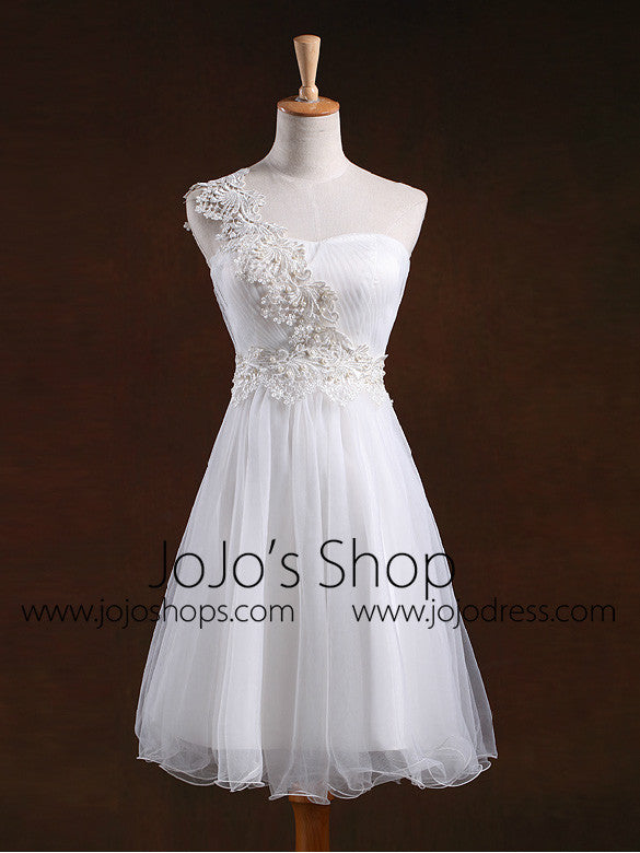 One Shoulder Lace Short Prom Formal Dress Bridesmaid Dress Cocktail ...