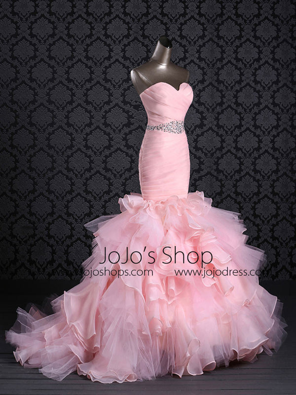 Strapless Pink Prom Dress Evening Dress Fit and Flare Evening Dress | G2022