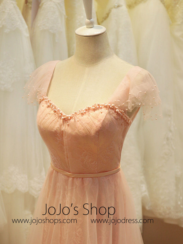 Blush Pink Fairy tale Formal Prom Evening Dress