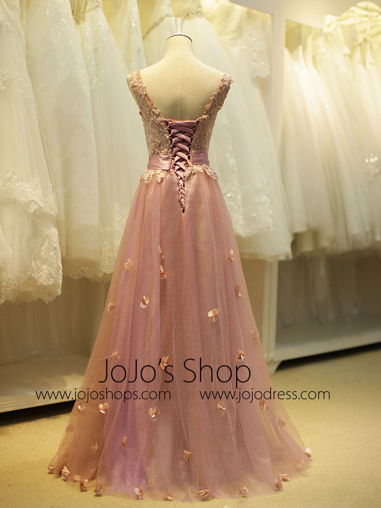 Candy Pink 3D Flowers Fairy Engagement Prom Dress - Promfy
