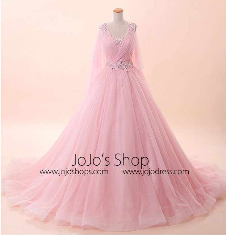 Pink Grecian Ball Gown Evening Dress Prom Dress | G2023