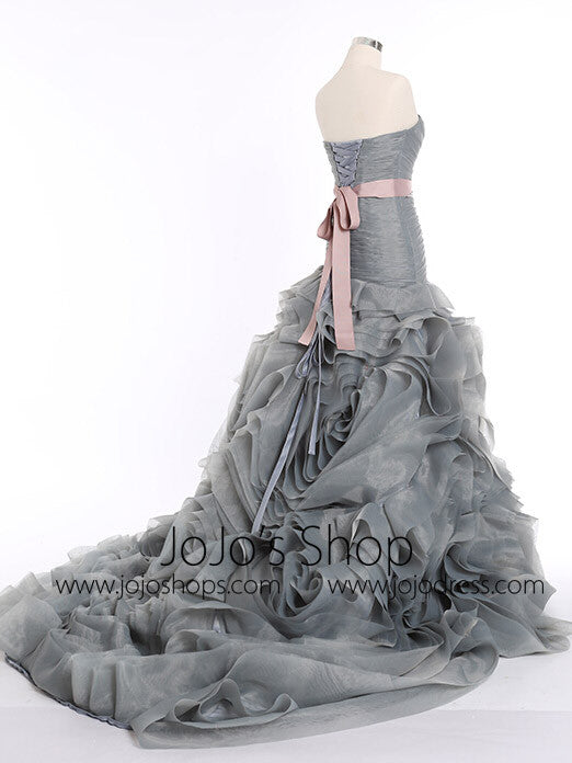 Pink Strapless Fit and Flare Prom Formal Dress with Ruffle Skirt | RS3010