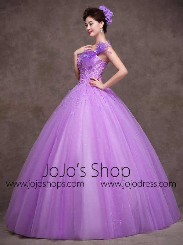 Purple One Shoulder Quinceanera Ball Gown Prom Dress Home Coming Dress Sweet Sixteen Dress X011