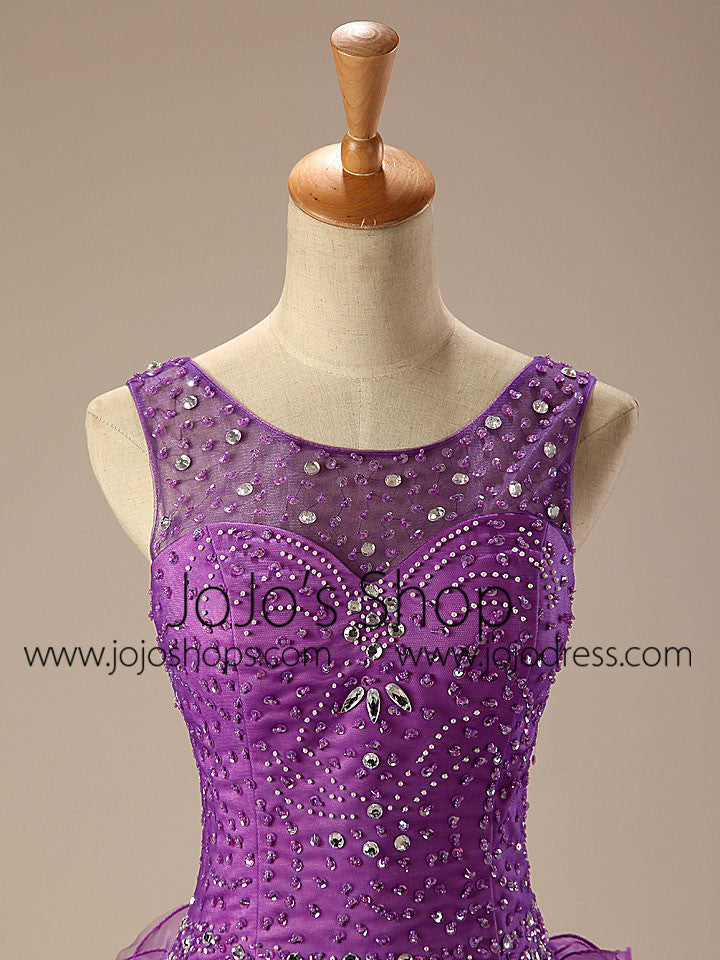Purple Quinceanera Ball Gown Prom Dress with Ruffle Skirt