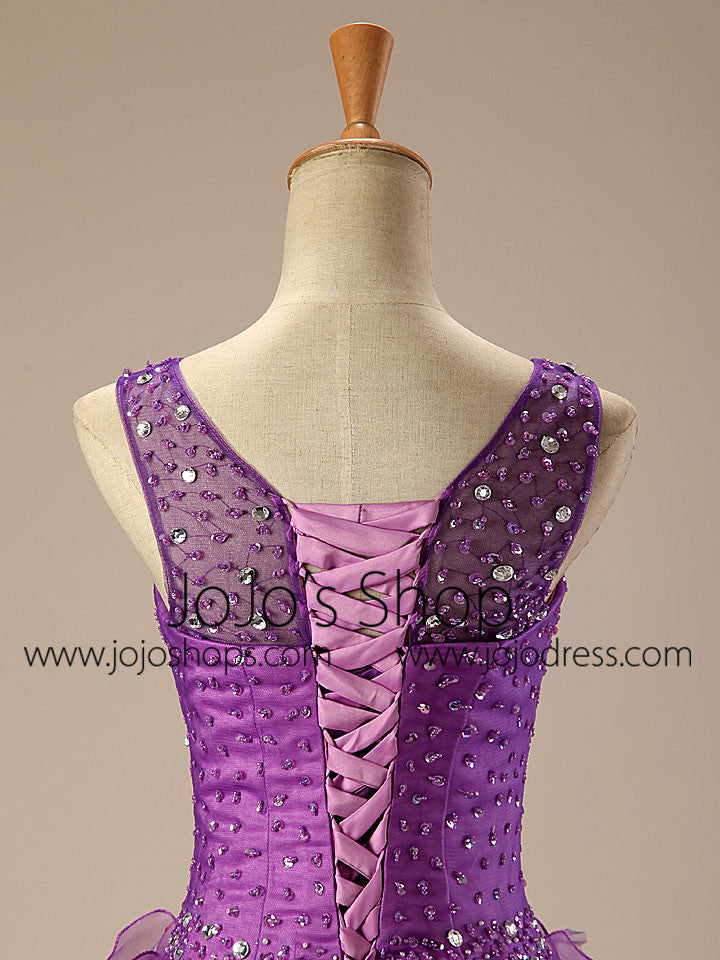 Purple Quinceanera Ball Gown Prom Dress with Ruffle Skirt