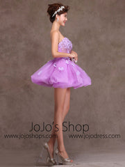 Purple Strapless Tutu Ballerina Short Prom Dress Party Dress Cocktail Dress X009