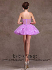 Purple Strapless Tutu Ballerina Short Prom Dress Party Dress Cocktail Dress X009