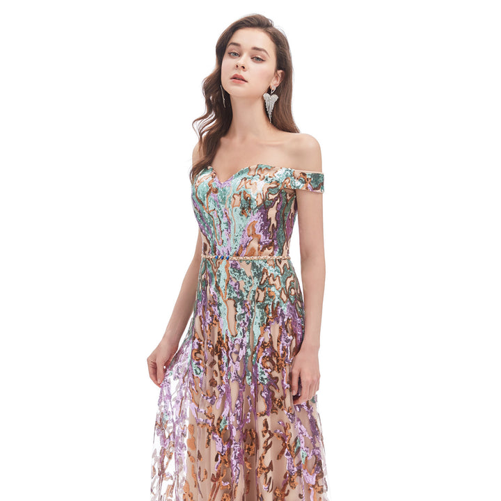 Multicolor Sequins Formal Evening Dress EN4602