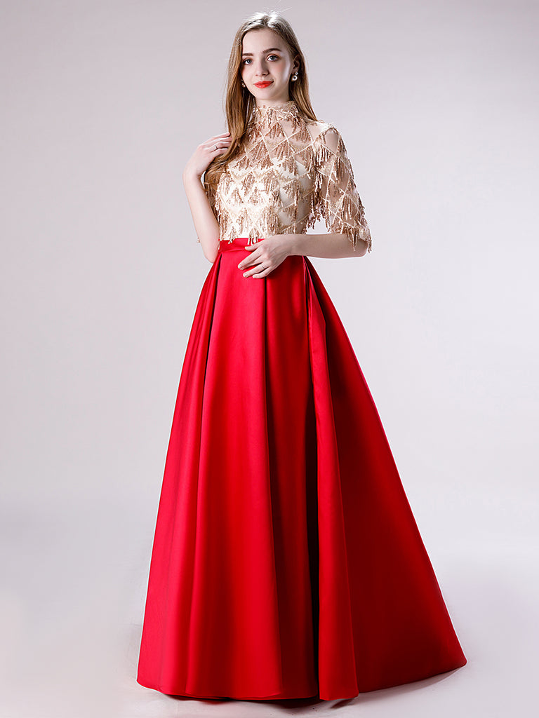 red prom dress with gold Sexy Open Front Lace Tulle This dress could be custom made Sherri Hill 56185 Dress |