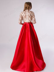 Red and Gold Ball Gown Prom Dress 