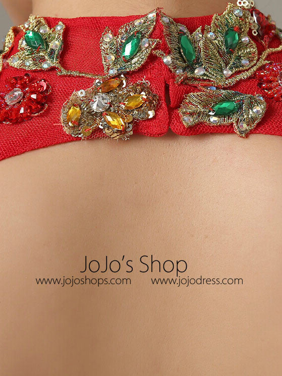 Red Fit and Flare Mermaid Satin Evening Dress with Open Back | LW2001