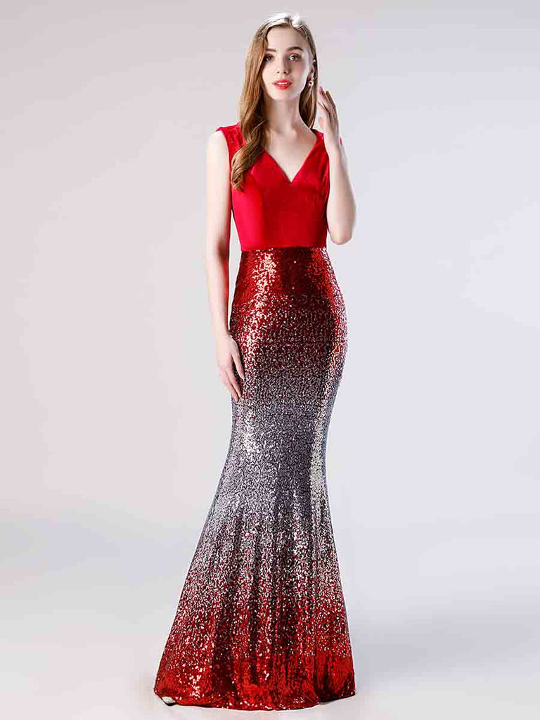 Red Shimmery Mermaid Fitted Formal Prom Dress Size 22w / Red