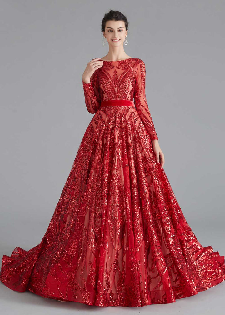 Red Shimmery Sequin Home Coming Dress