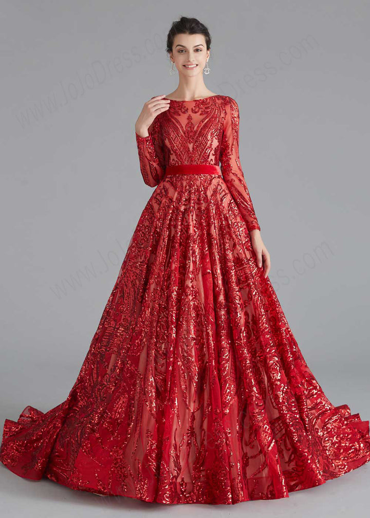 Red Shimmery Sequin Home Coming Dress