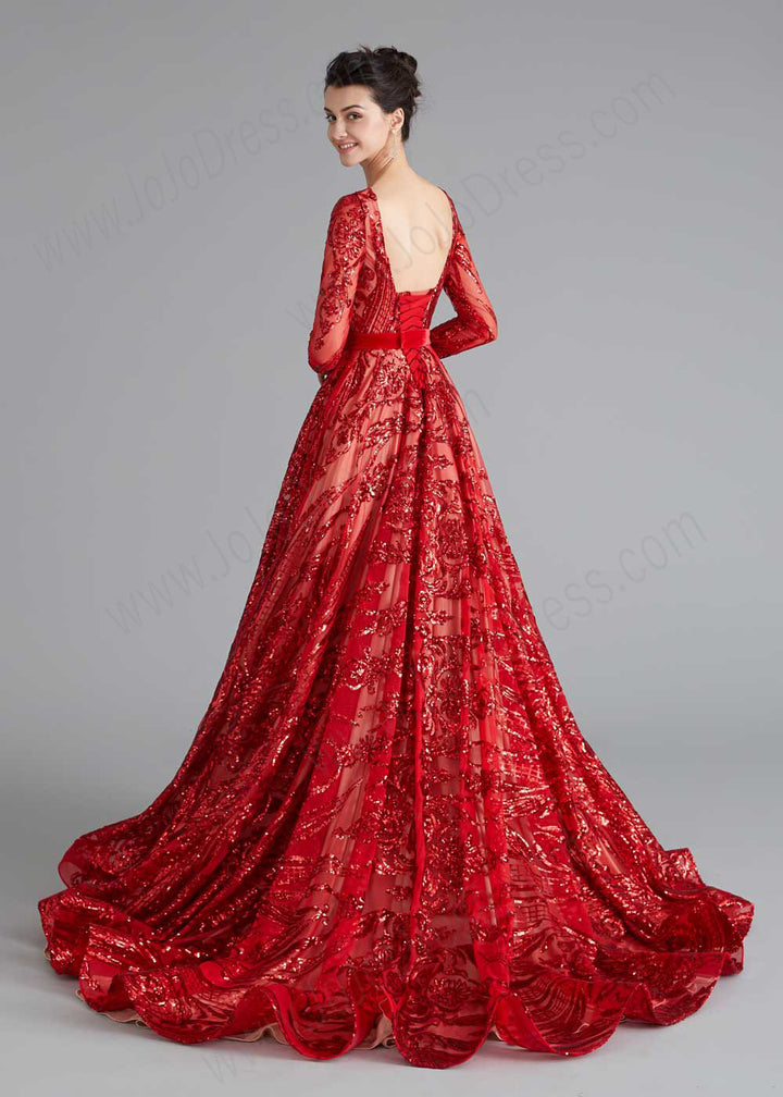 Red Shimmery Sequin Home Coming Dress