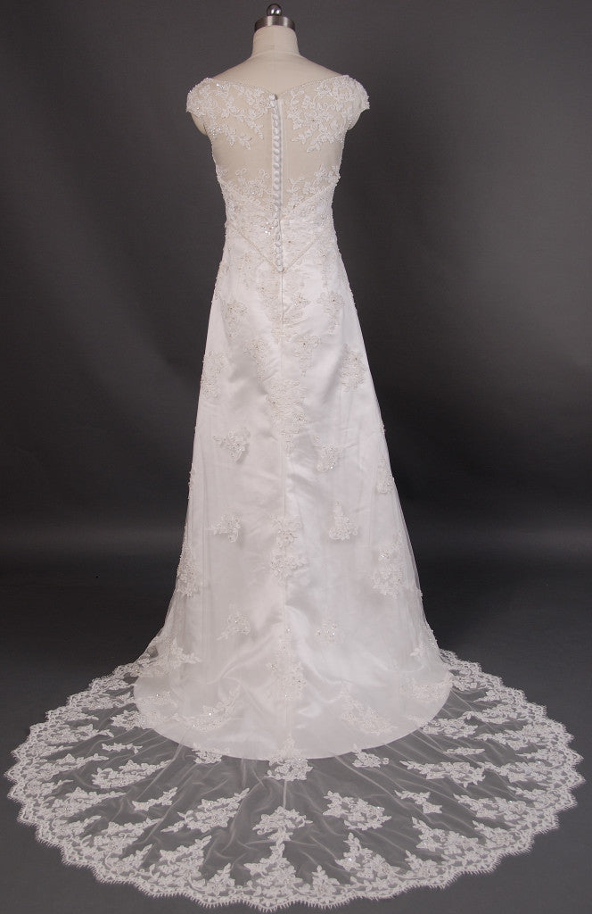 Retro 1920s Regency Style Lace Empire Dress with Cap Sleeves