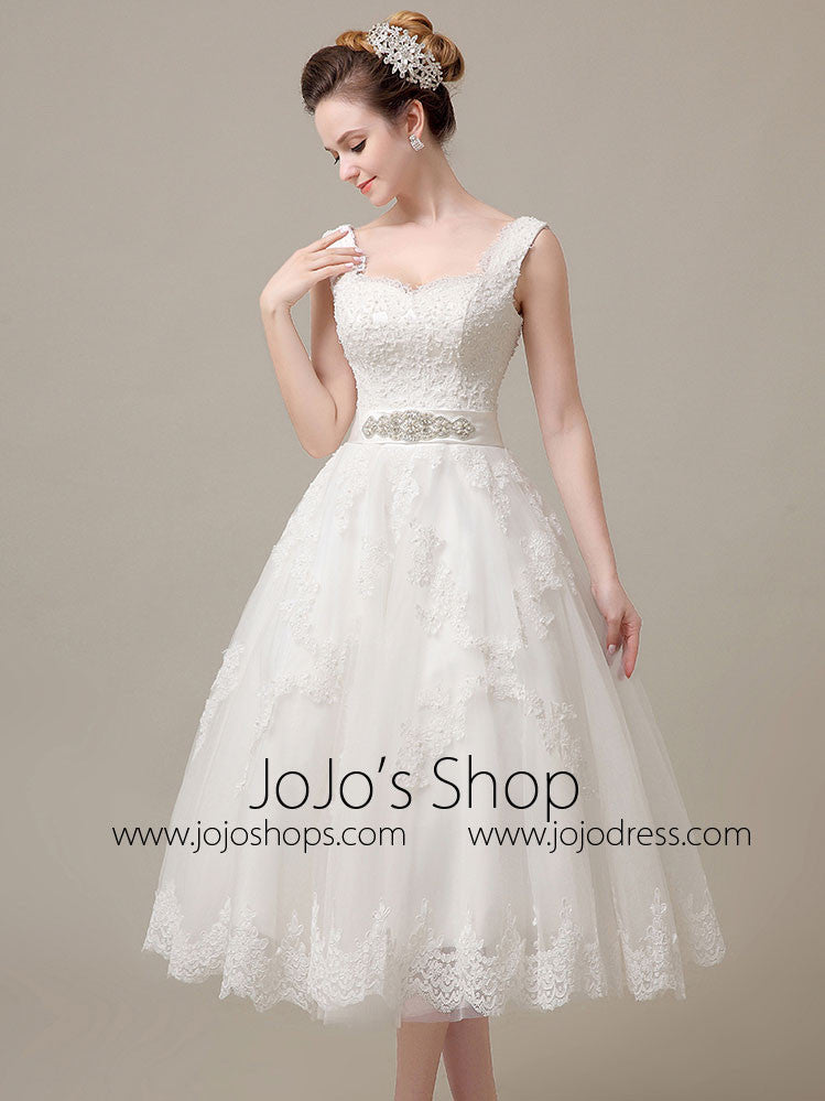 Retro Lace Tea Length Dress | DV3018