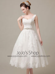 Retro Lace Tea Length Dress | DV3018