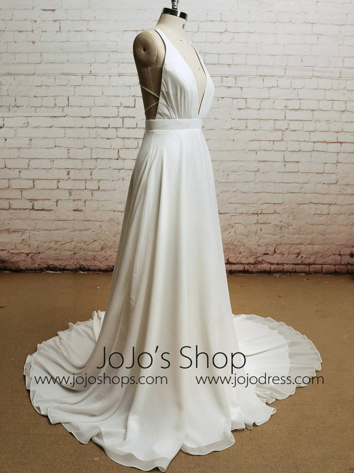 Boho Chiffon Dress with Plunging Neckline | EE3010