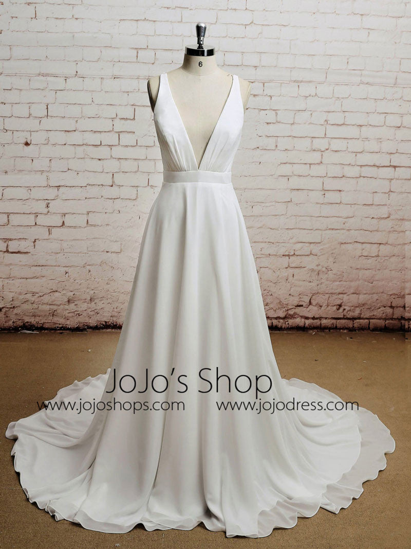 Boho Chiffon Dress with Plunging Neckline | EE3010