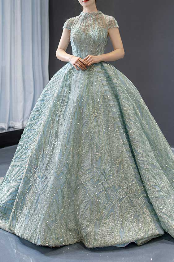 green emerald velvet dress Sparkly Sage Green Black Tie Ball Gown Evening Dress RS2011 Size 20W / Green