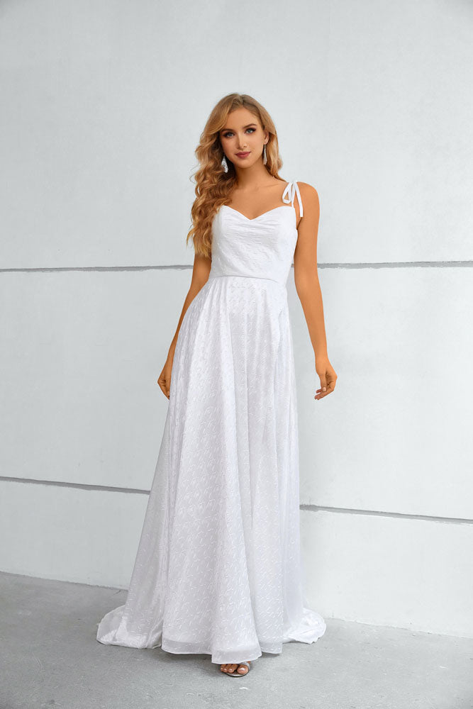 White Grecian Maxi Long Formal Prom Evening Dress with Slit EN5602