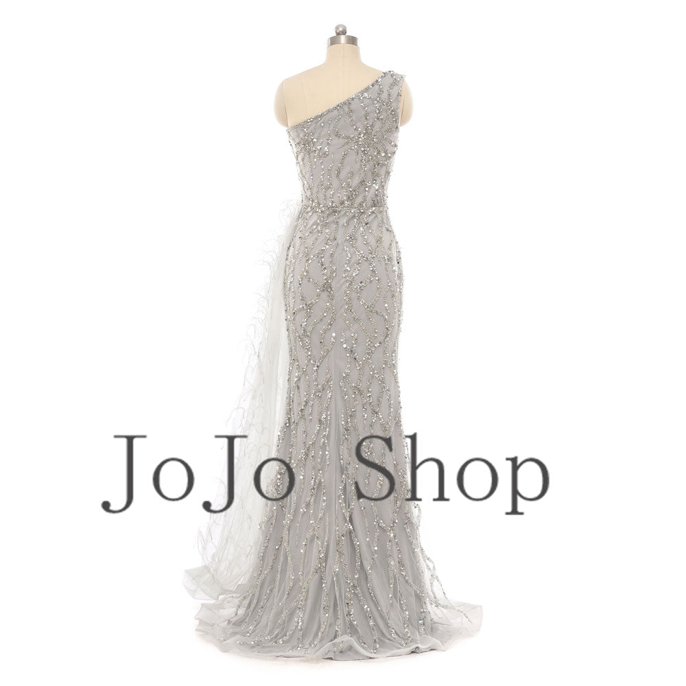 Sparkly Silver Maxi Gala Formal Evening Dress EN5502