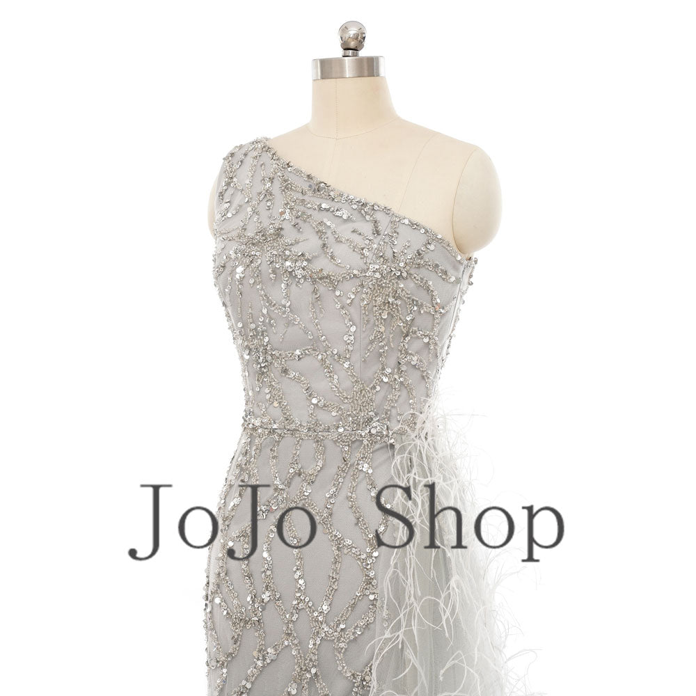 Sparkly Silver Maxi Gala Formal Evening Dress EN5502