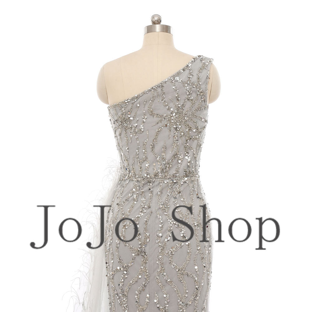 Sparkly Silver Maxi Gala Formal Evening Dress EN5502