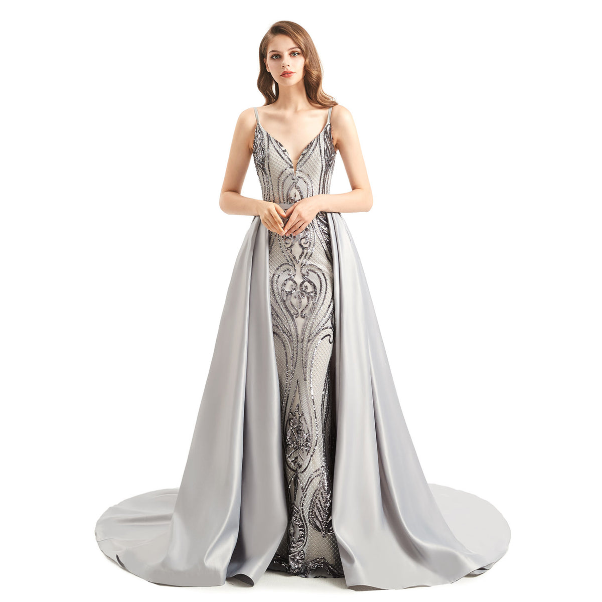 silver fit and flare dress Silver & Black Metallic Fit & Flare Dress