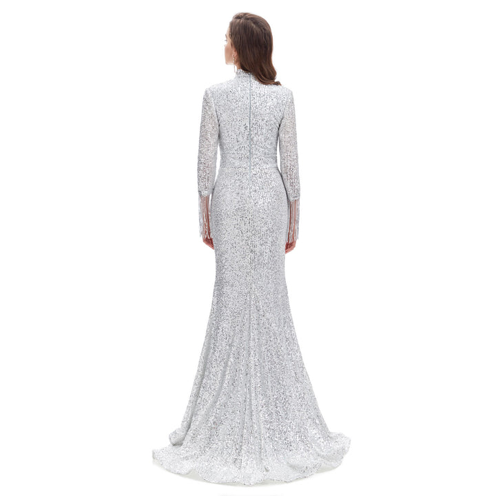 White Maxi Fitted Formal Prom Dress EN4616