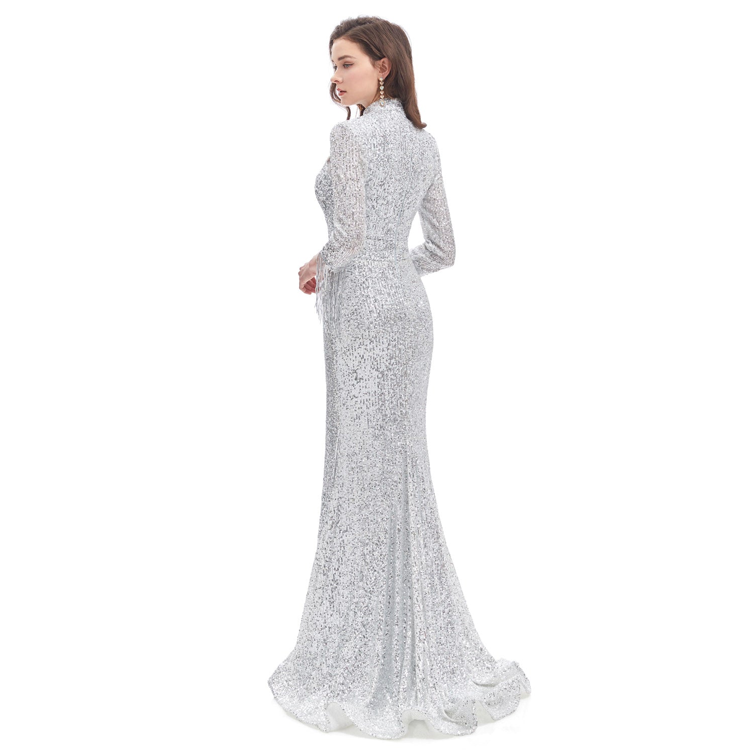 White Maxi Fitted Formal Prom Dress EN4616