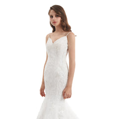 Lace Mermaid Wedding Dress with Straps EN4806