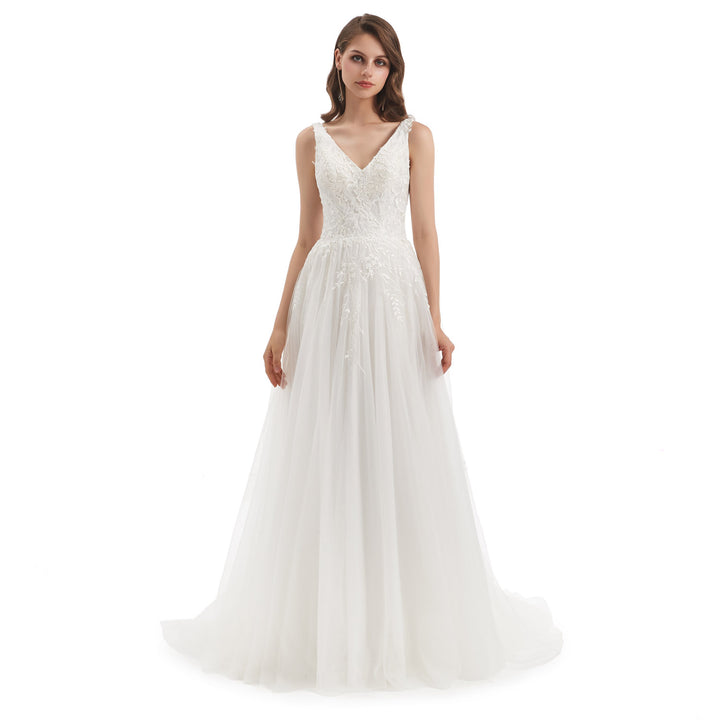 Simple A-line Lace Wedding Dress EN4805