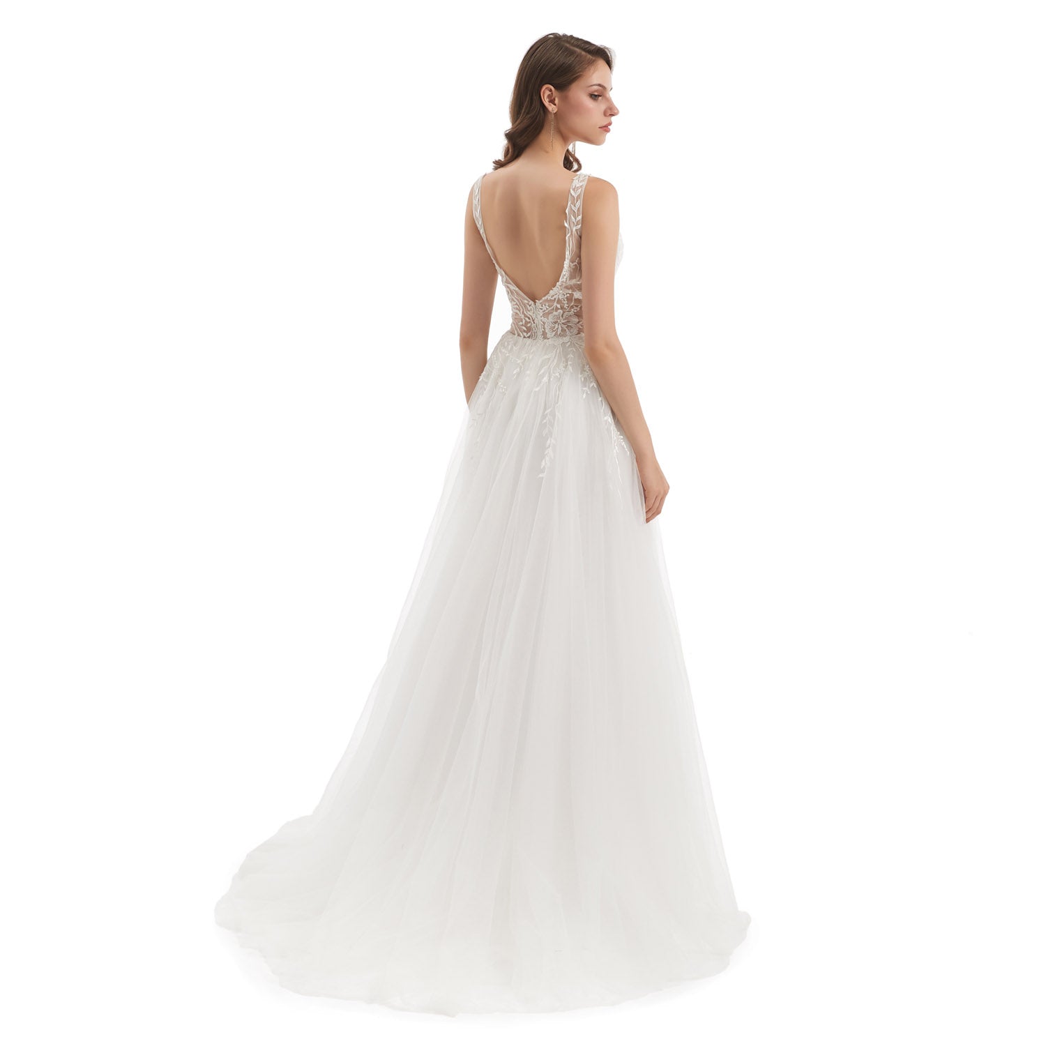 Simple A-line Lace Wedding Dress EN4805