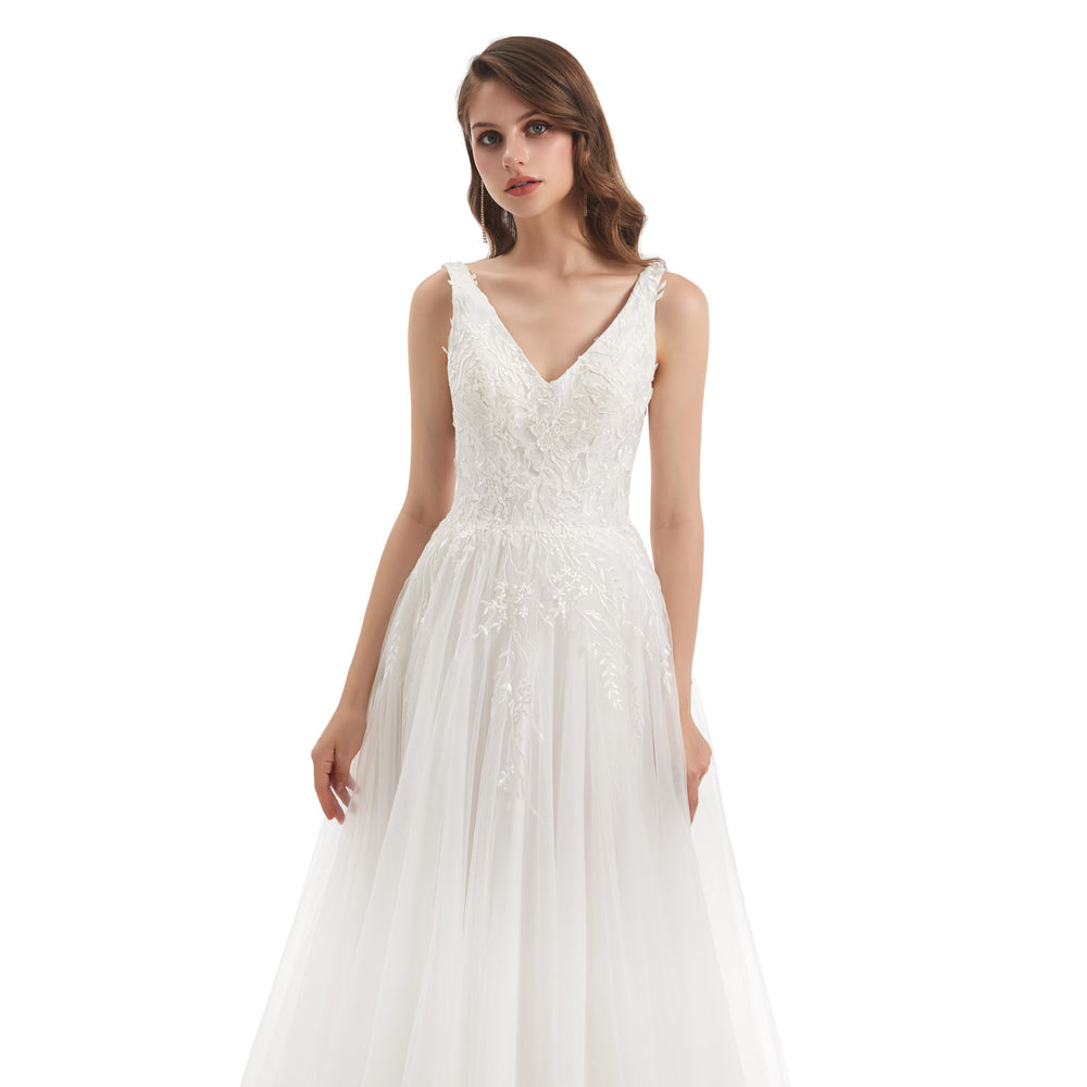 Simple A-line Lace Wedding Dress EN4805