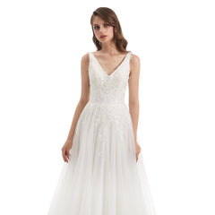 Simple A-line Lace Wedding Dress EN4805