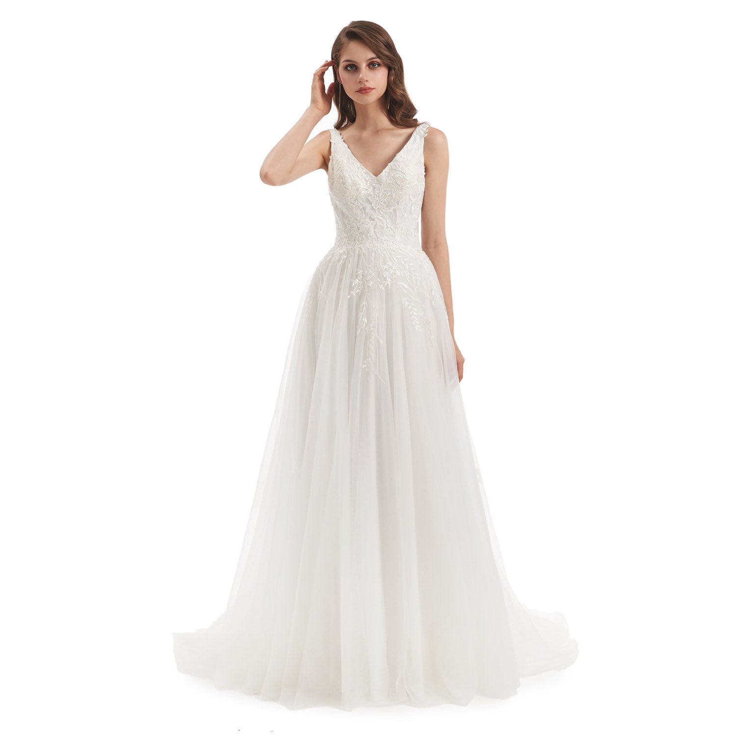 Simple A-line Lace Wedding Dress EN4805