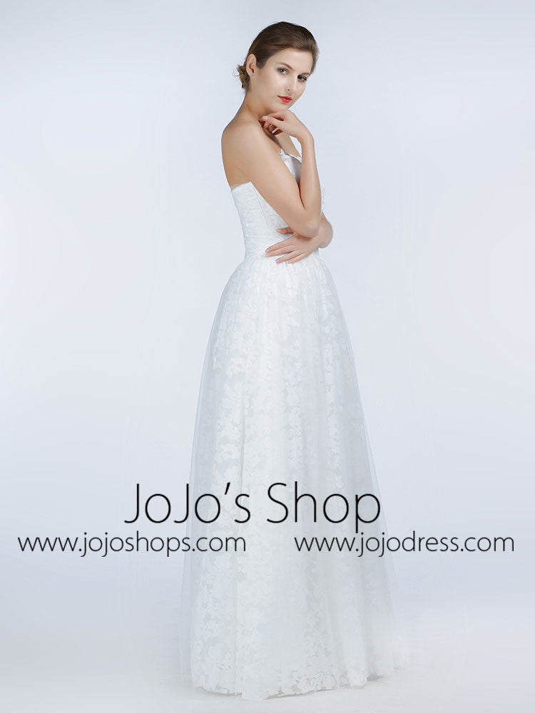 Simple Strapless Lace A-line Dress