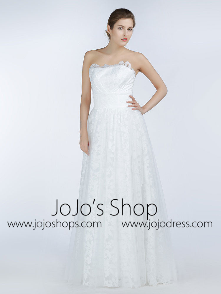 Simple Strapless Lace A-line Dress