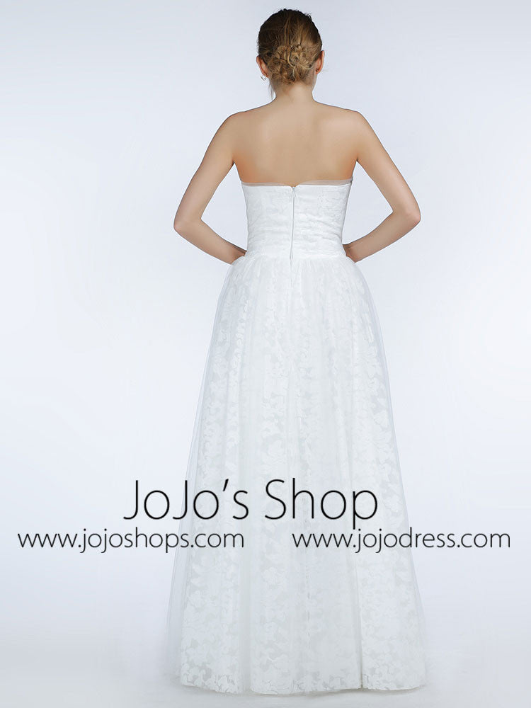 Simple Strapless Lace A-line Dress