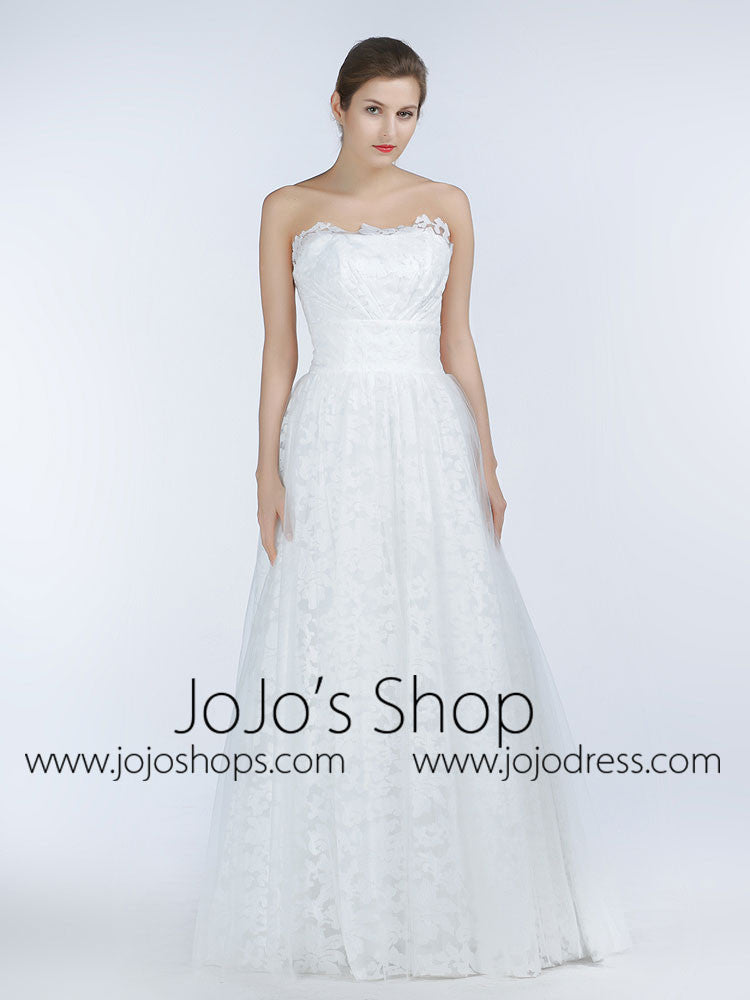Simple Strapless Lace A-line Dress