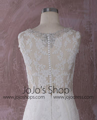 Slim Mermaid Lace Dress with Illusion Neckline | QT815002