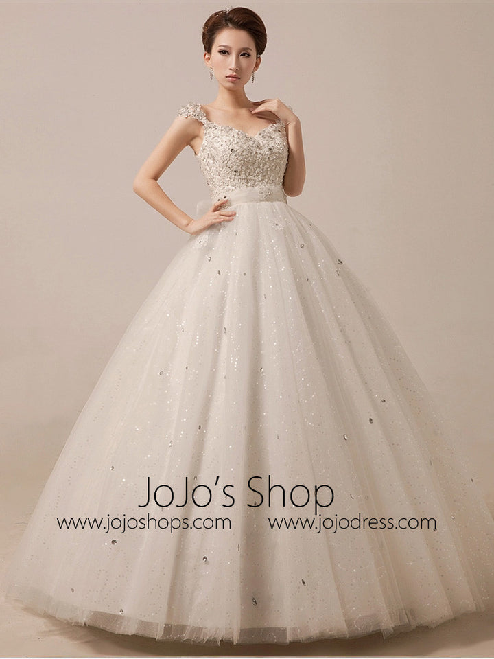 Sparkly Debutante Ball Dress with Straps