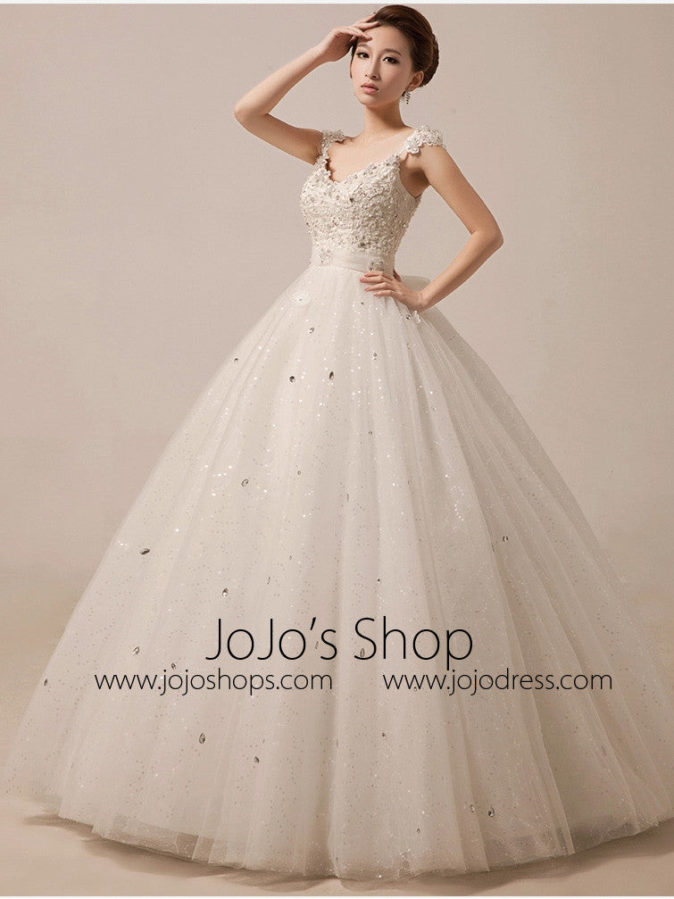 Sparkly Debutante Ball Dress with Straps
